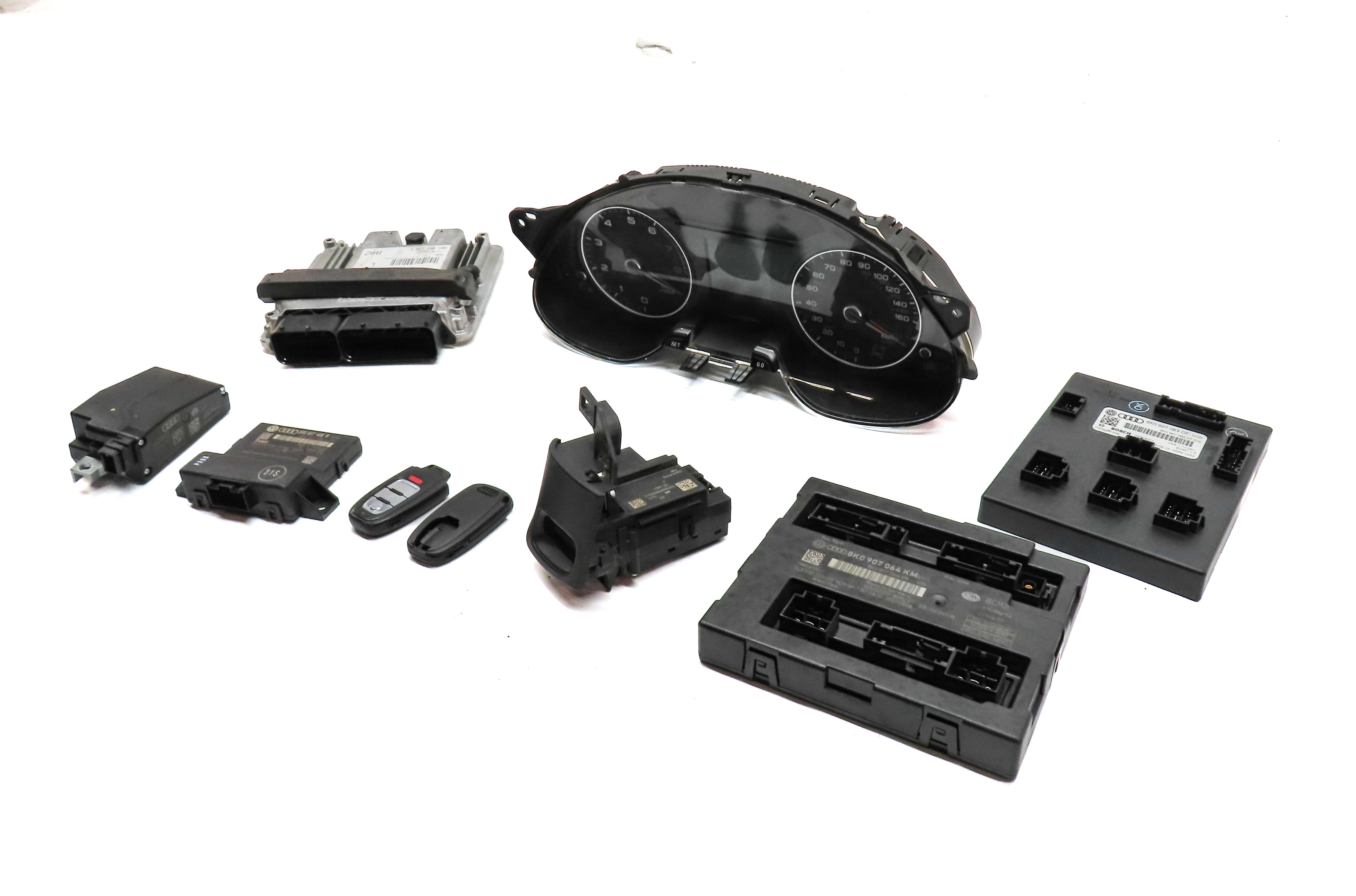2016 AUDI A4 A5 (B8 8K 8T) 2.0L CAED ENGINE BODY MODULE SPEEDOMETER LOCK KEY SET — exact item pictured